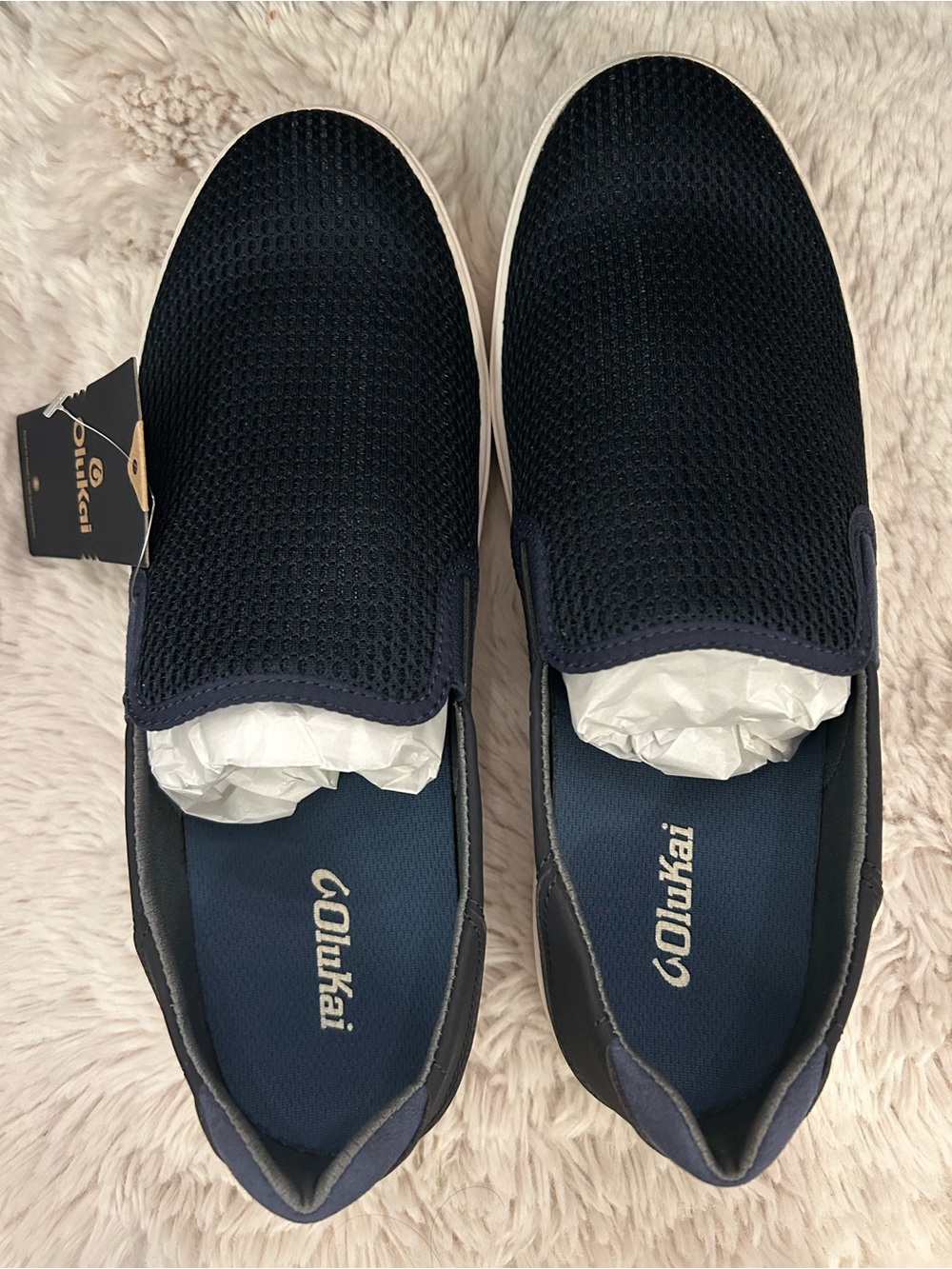 OluKai Lae‘ahi Men’s Slip-On Sneakers - Blue Depth - Size 12 NIB